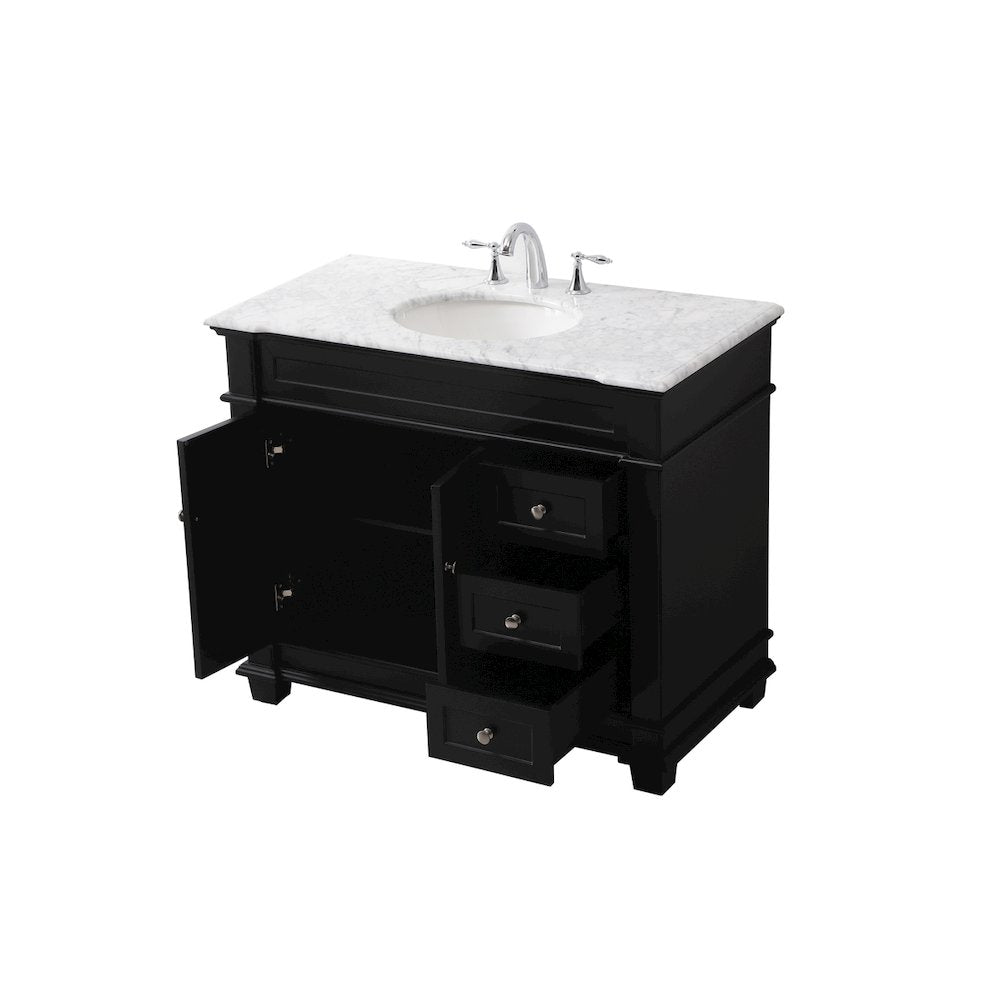42 inch Single bathroom vanity set in black