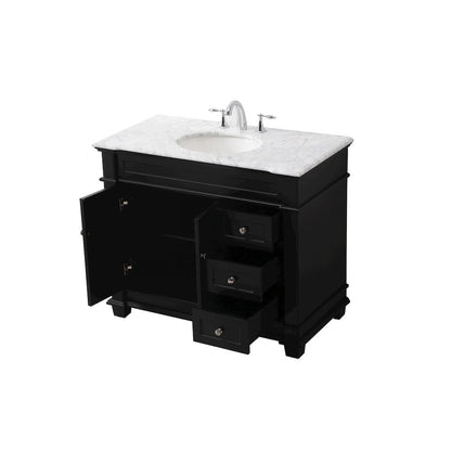 42 inch Single bathroom vanity set in black