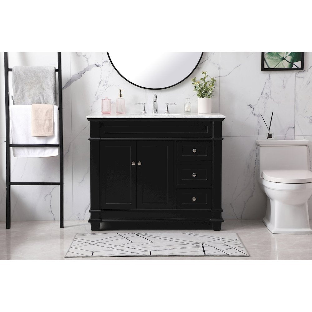 42 inch Single bathroom vanity set in black
