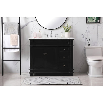 42 inch Single bathroom vanity set in black