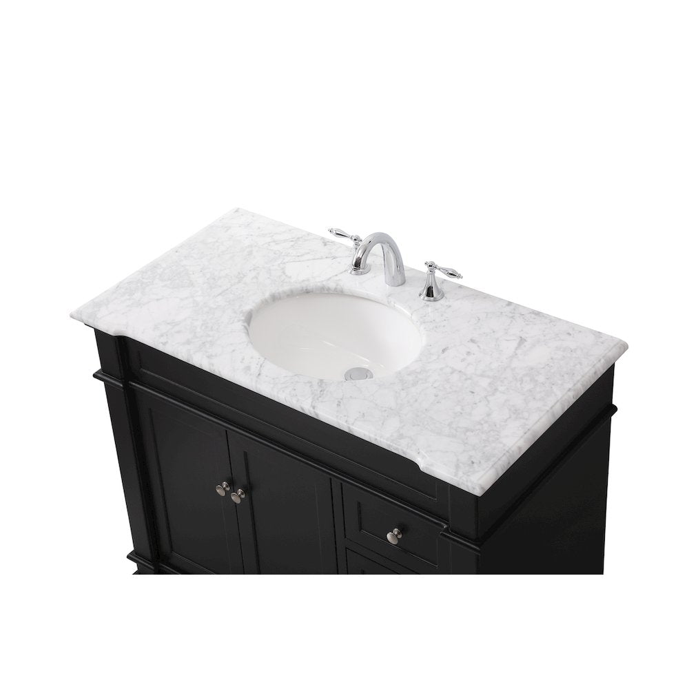 42 inch Single bathroom vanity set in black