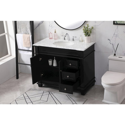 42 inch Single bathroom vanity set in black