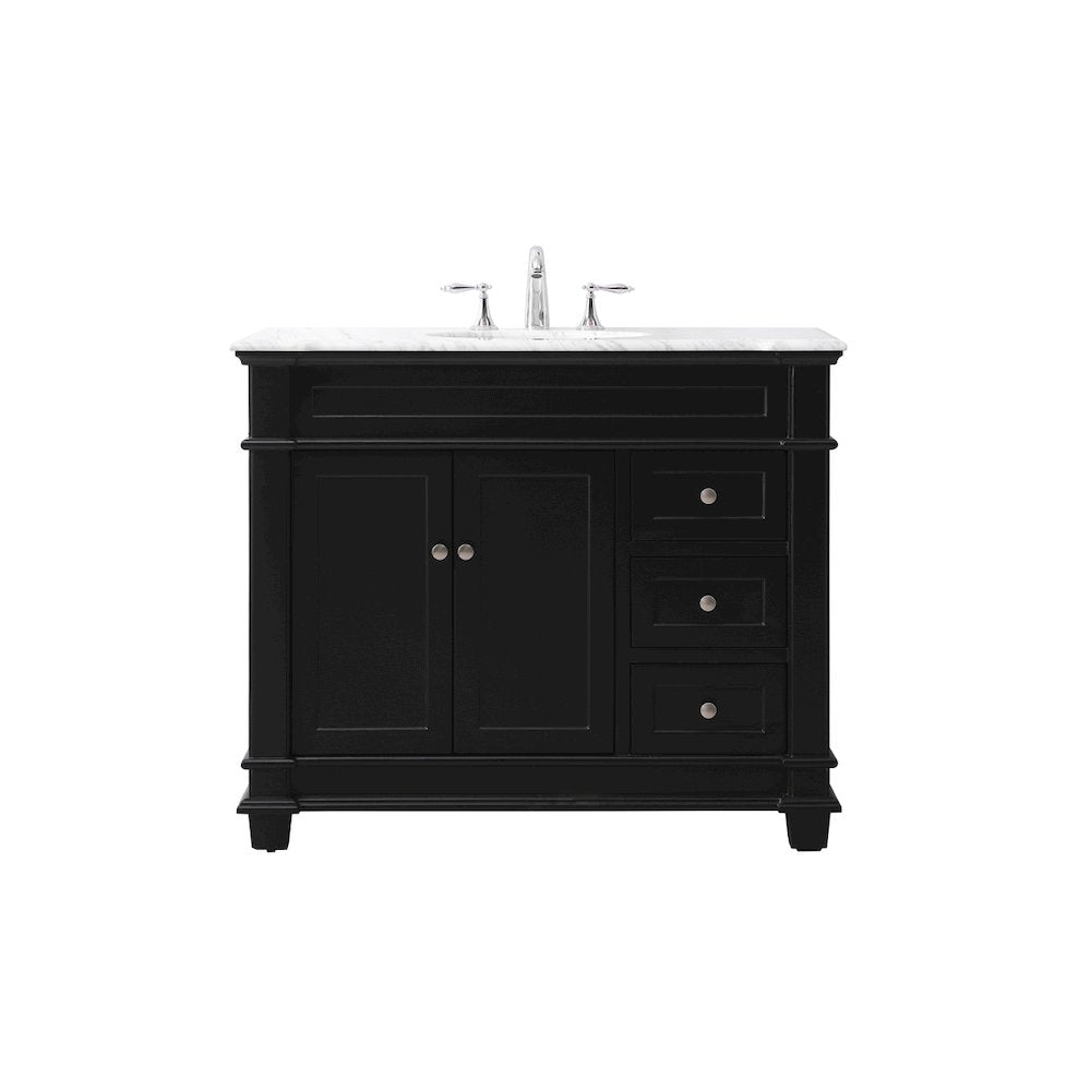 42 inch Single bathroom vanity set in black