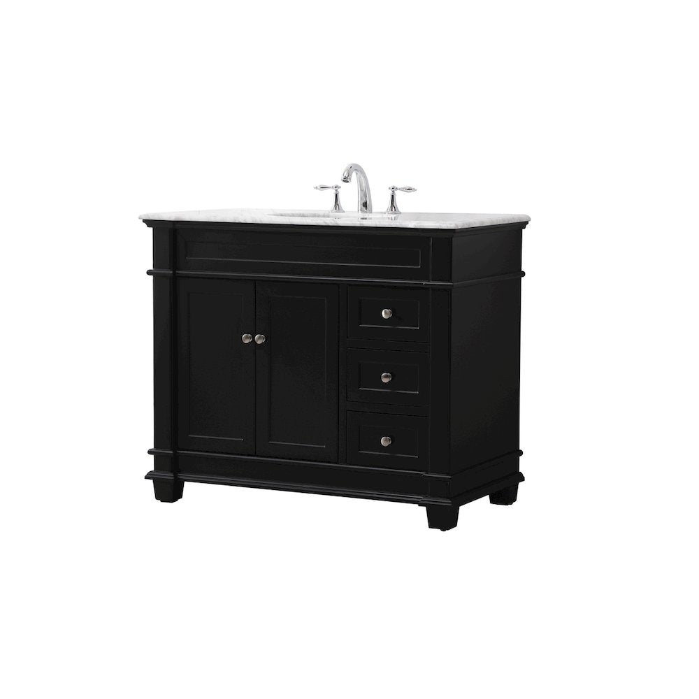 42 inch Single bathroom vanity set in black