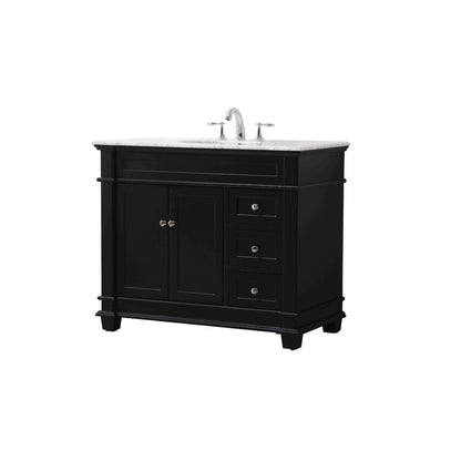 42 inch Single bathroom vanity set in black