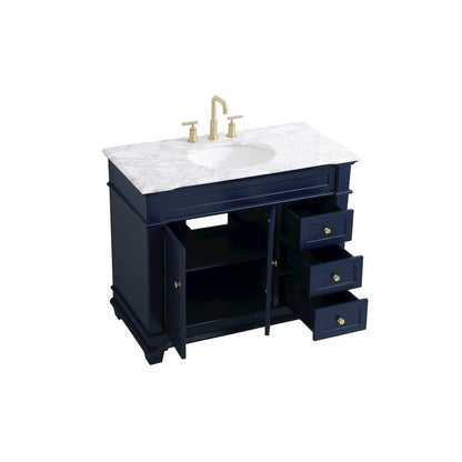 42 inch Single Bathroom Vanity set in Blue
