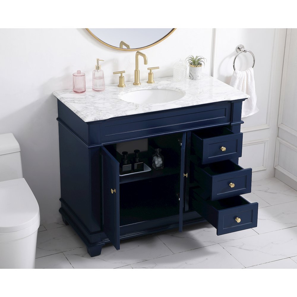 42 inch Single Bathroom Vanity set in Blue