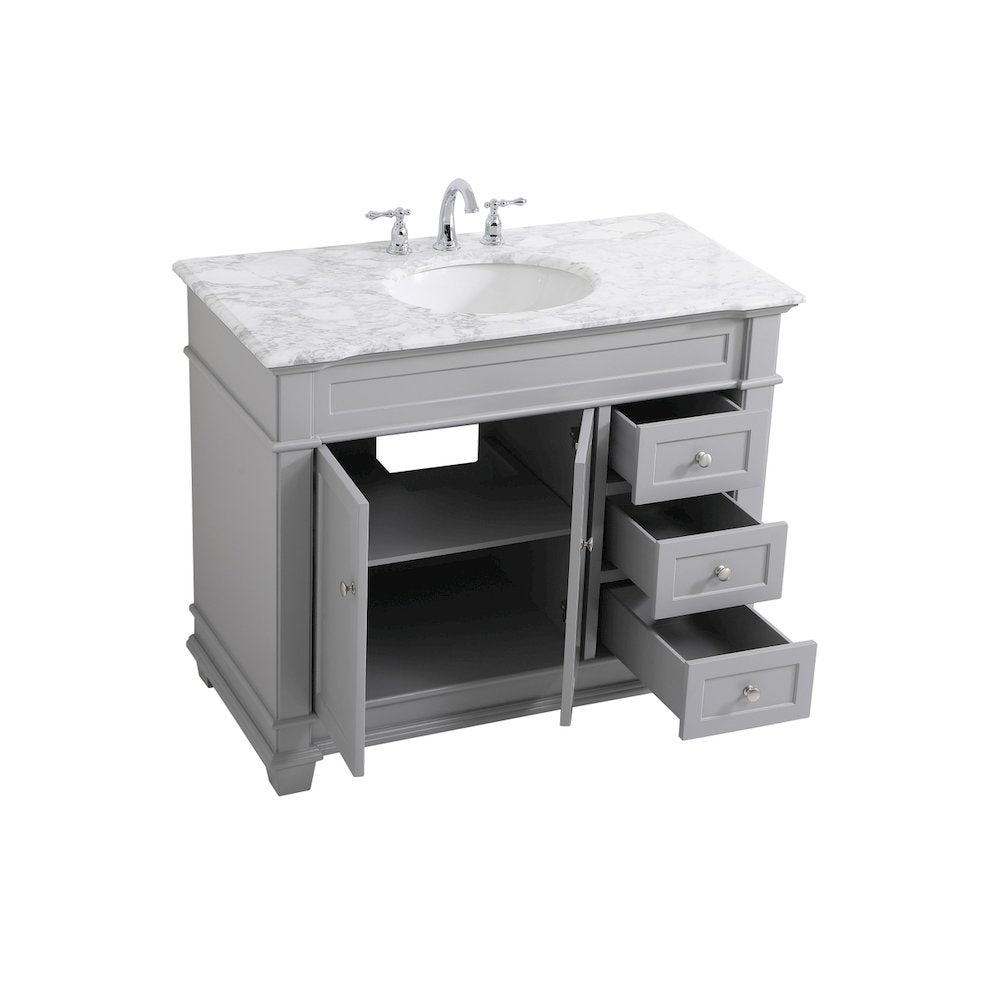 42 inch Single Bathroom Vanity set in Grey