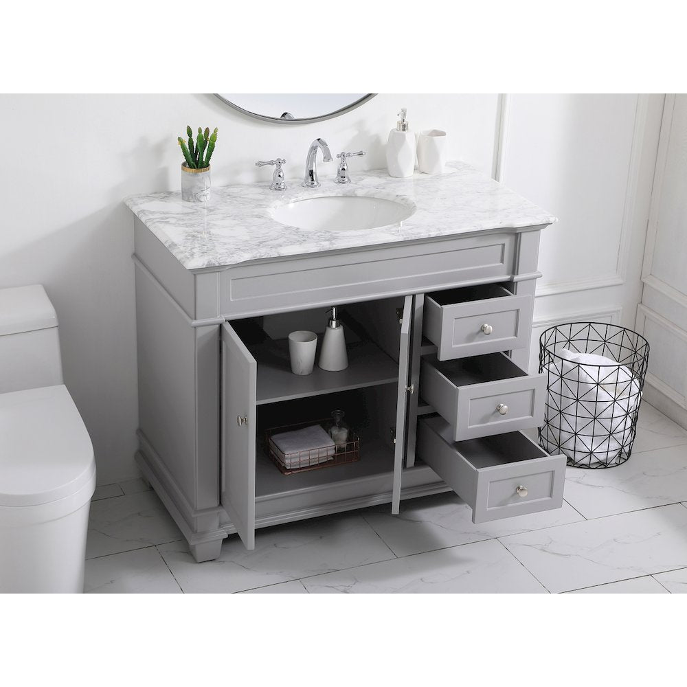 42 inch Single Bathroom Vanity set in Grey
