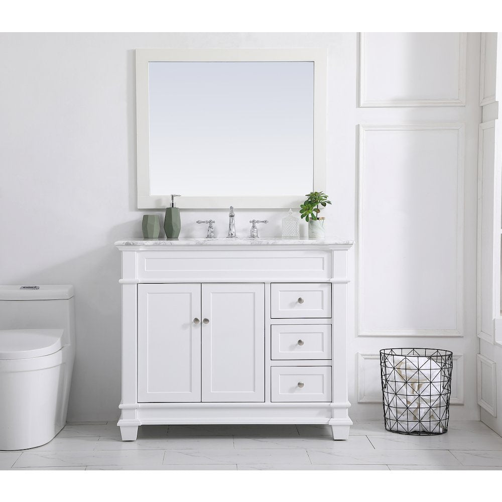 42 inch Single Bathroom Vanity set in White