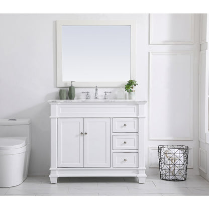 42 inch Single Bathroom Vanity set in White