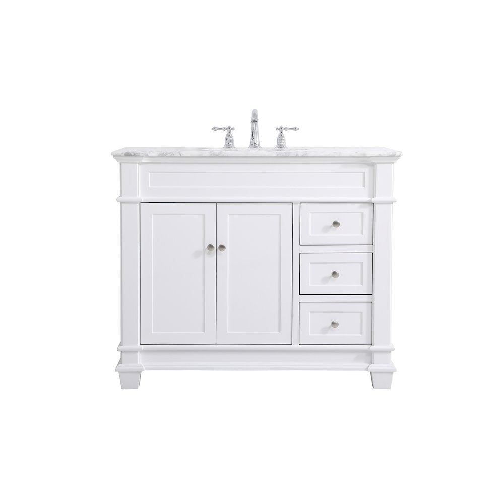 42 inch Single Bathroom Vanity set in White