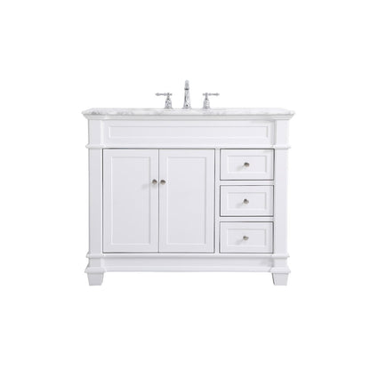 42 inch Single Bathroom Vanity set in White
