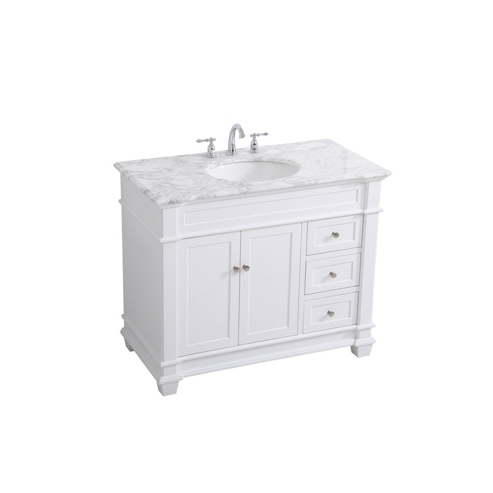 42 inch Single Bathroom Vanity set in White