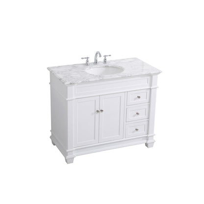 42 inch Single Bathroom Vanity set in White