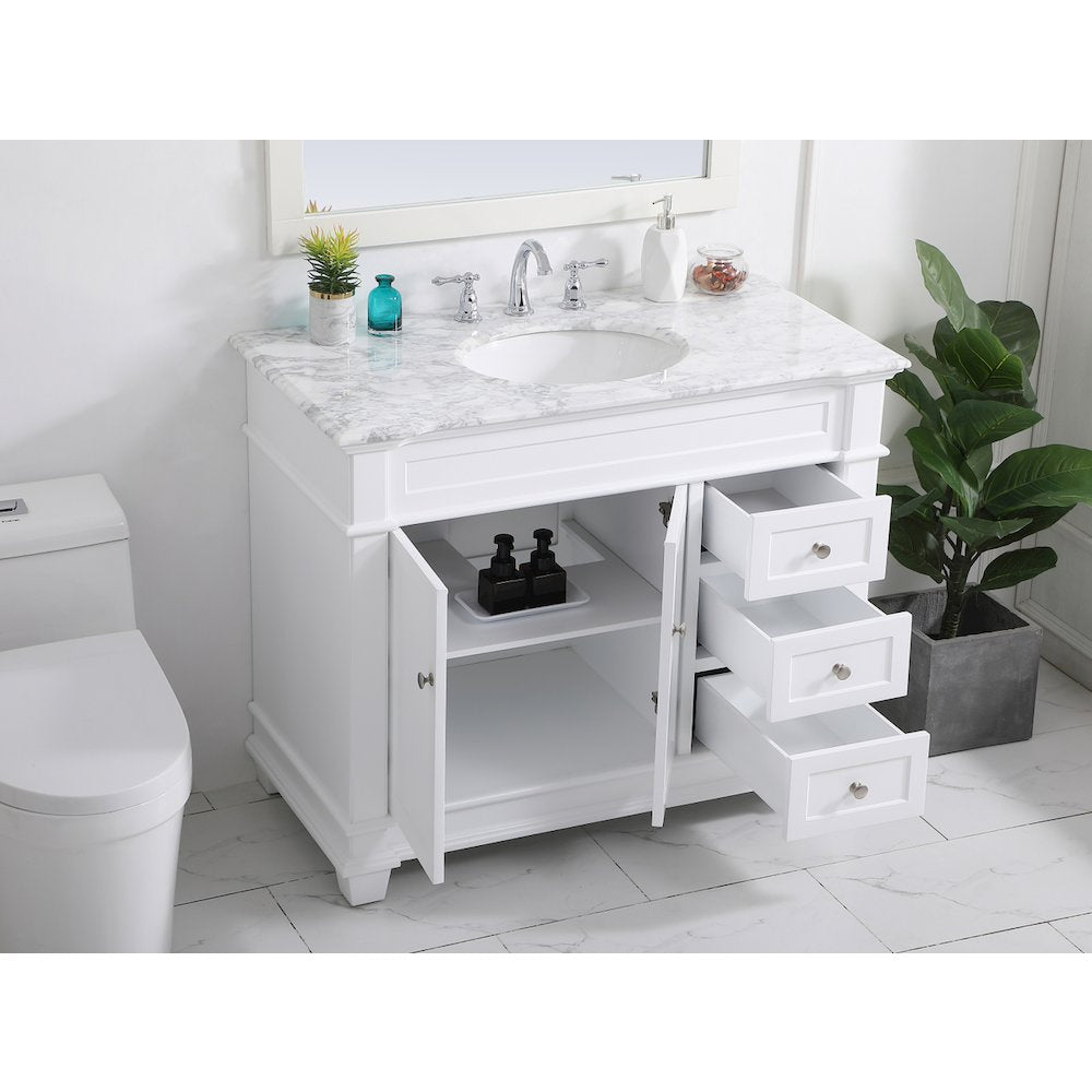 42 inch Single Bathroom Vanity set in White