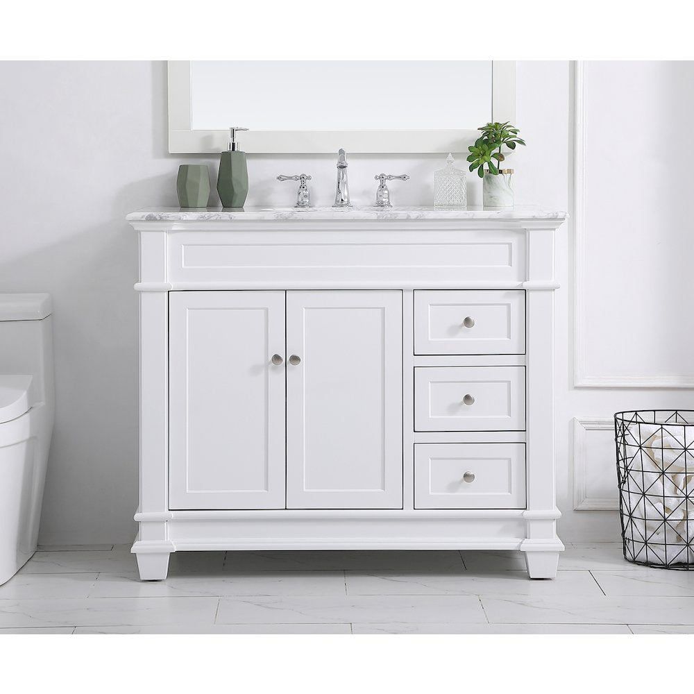 42 inch Single Bathroom Vanity set in White