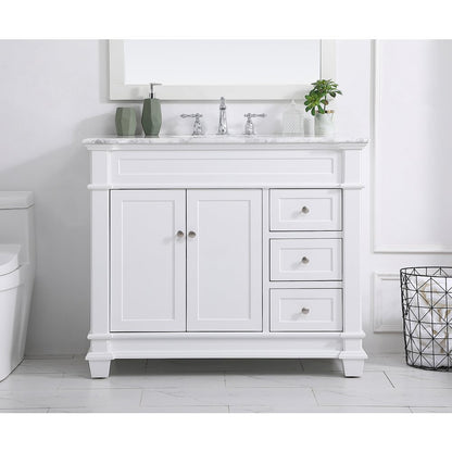 42 inch Single Bathroom Vanity set in White