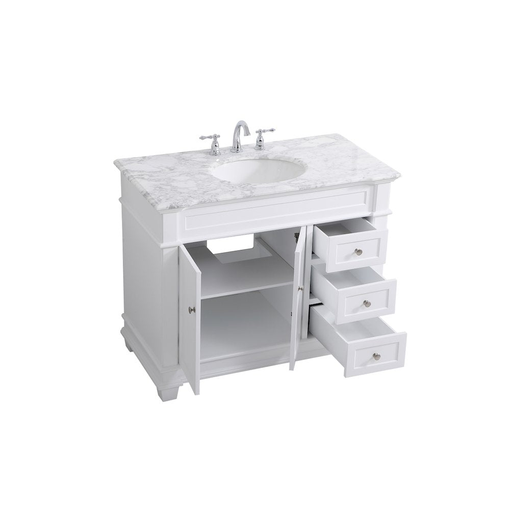 42 inch Single Bathroom Vanity set in White