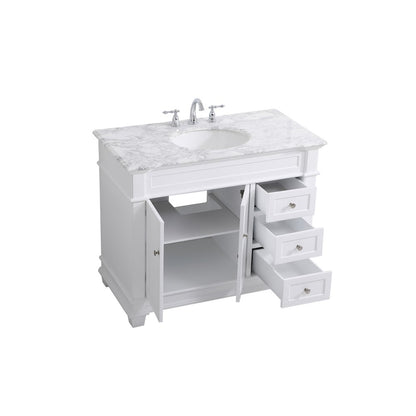 42 inch Single Bathroom Vanity set in White
