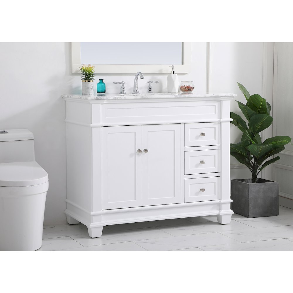 42 inch Single Bathroom Vanity set in White