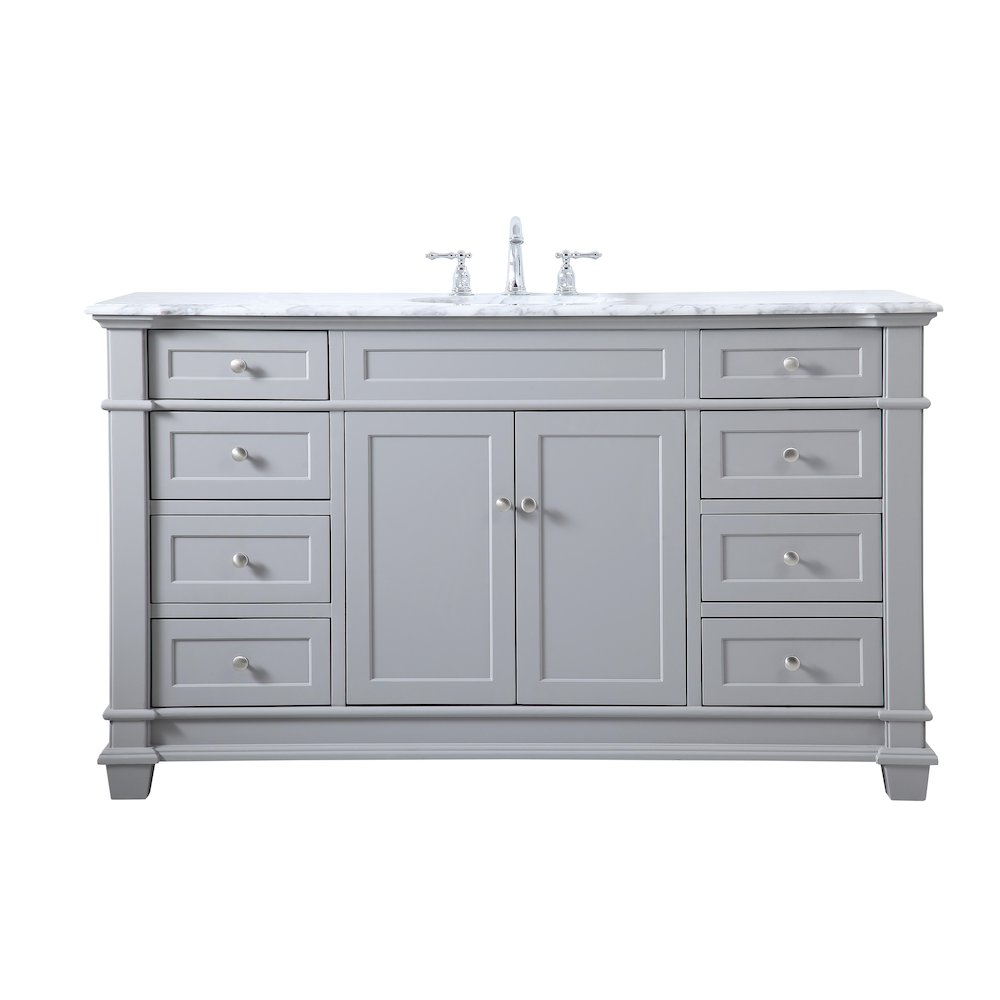 60 inch Single Bathroom Vanity set in Grey
