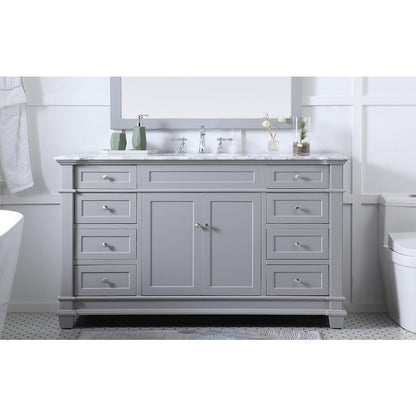 60 inch Single Bathroom Vanity set in Grey