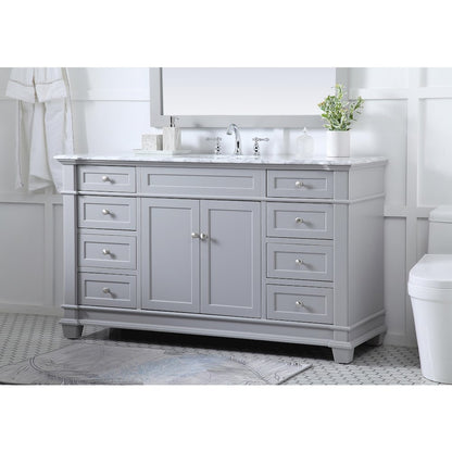 60 inch Single Bathroom Vanity set in Grey