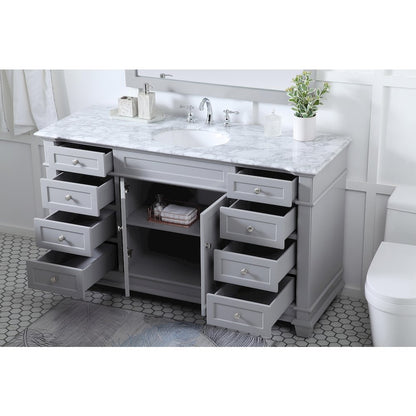 60 inch Single Bathroom Vanity set in Grey
