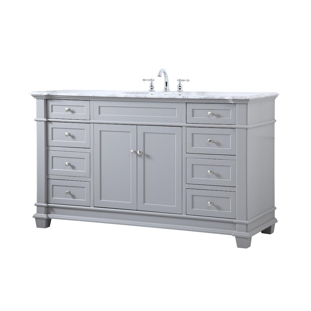 60 inch Single Bathroom Vanity set in Grey