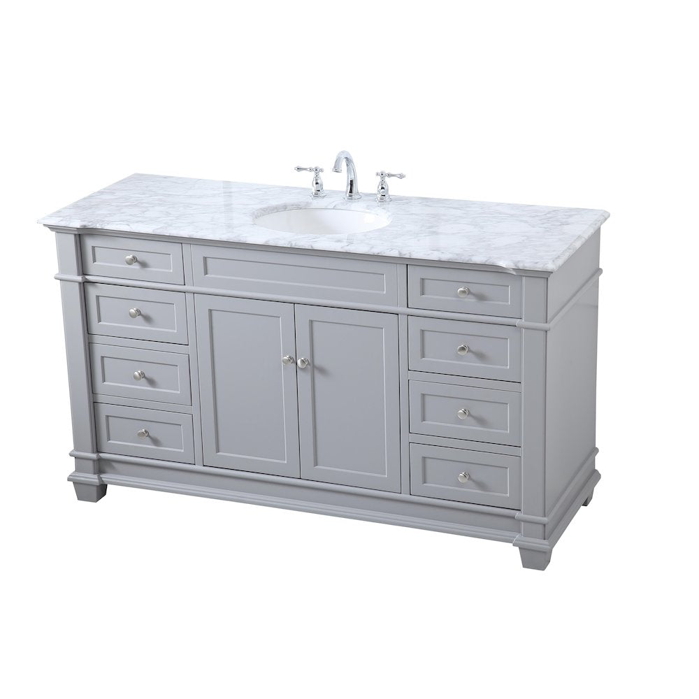 60 inch Single Bathroom Vanity set in Grey