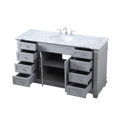 60 inch Single Bathroom Vanity set in Grey