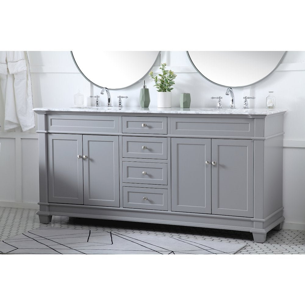 72 inch Double Bathroom Vanity set in Grey