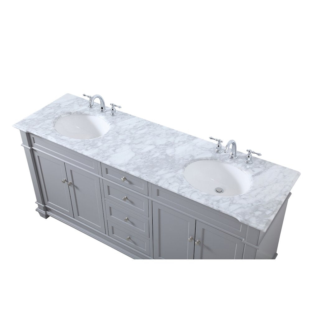 72 inch Double Bathroom Vanity set in Grey