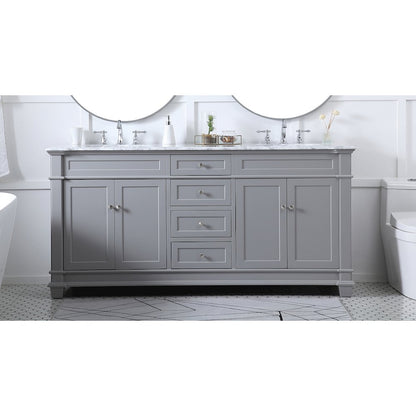 72 inch Double Bathroom Vanity set in Grey