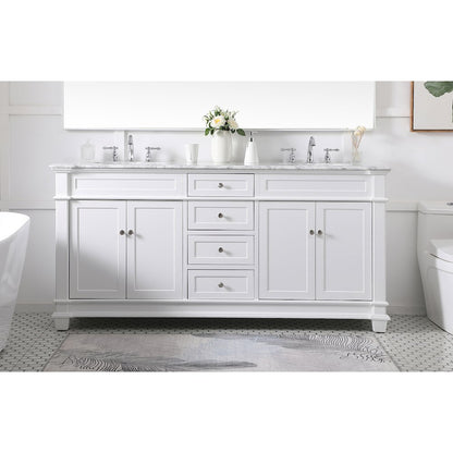 72 inch Double Bathroom Vanity set in White