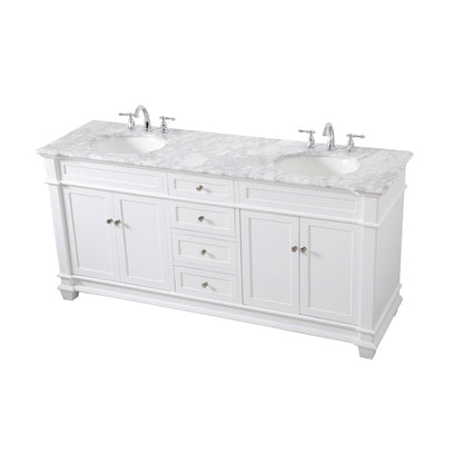 72 inch Double Bathroom Vanity set in White