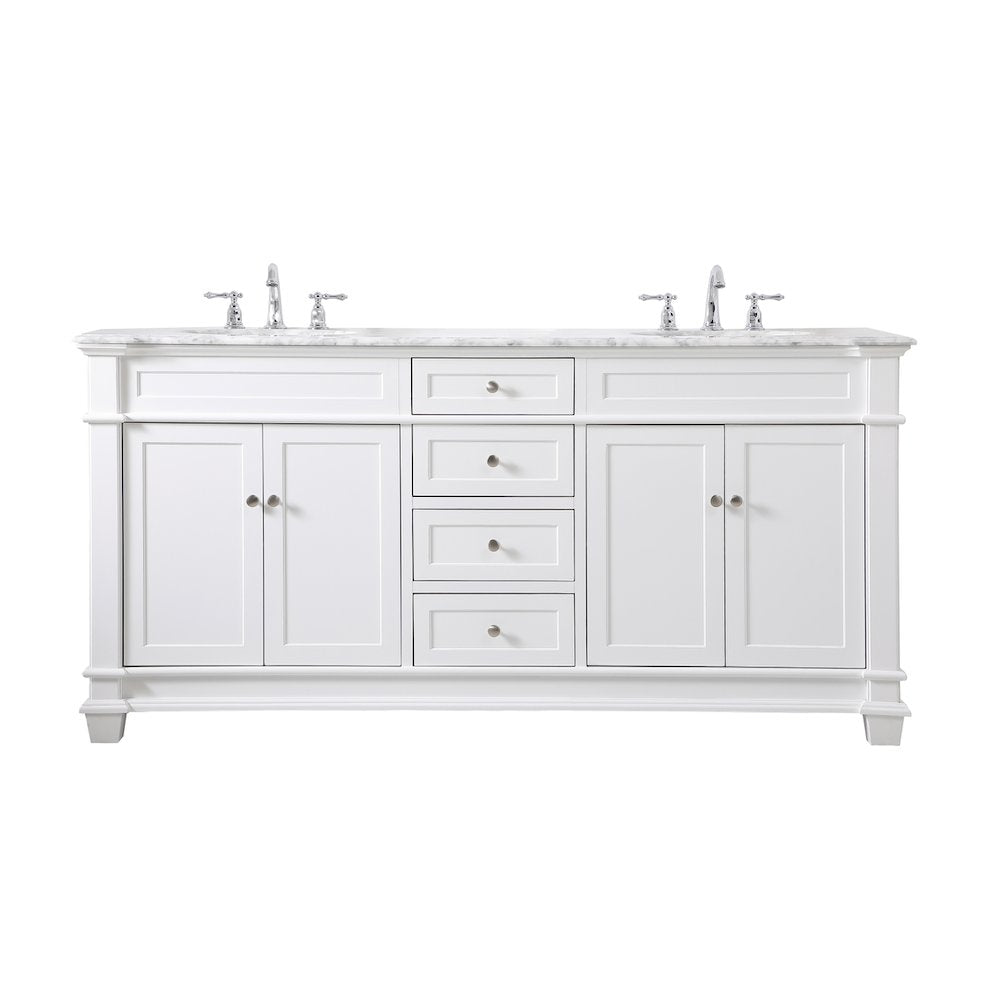 72 inch Double Bathroom Vanity set in White
