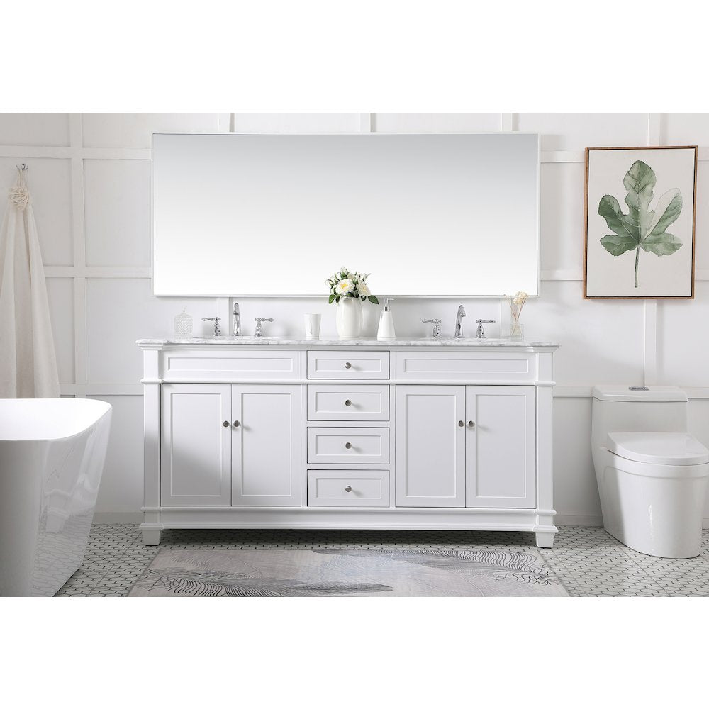 72 inch Double Bathroom Vanity set in White