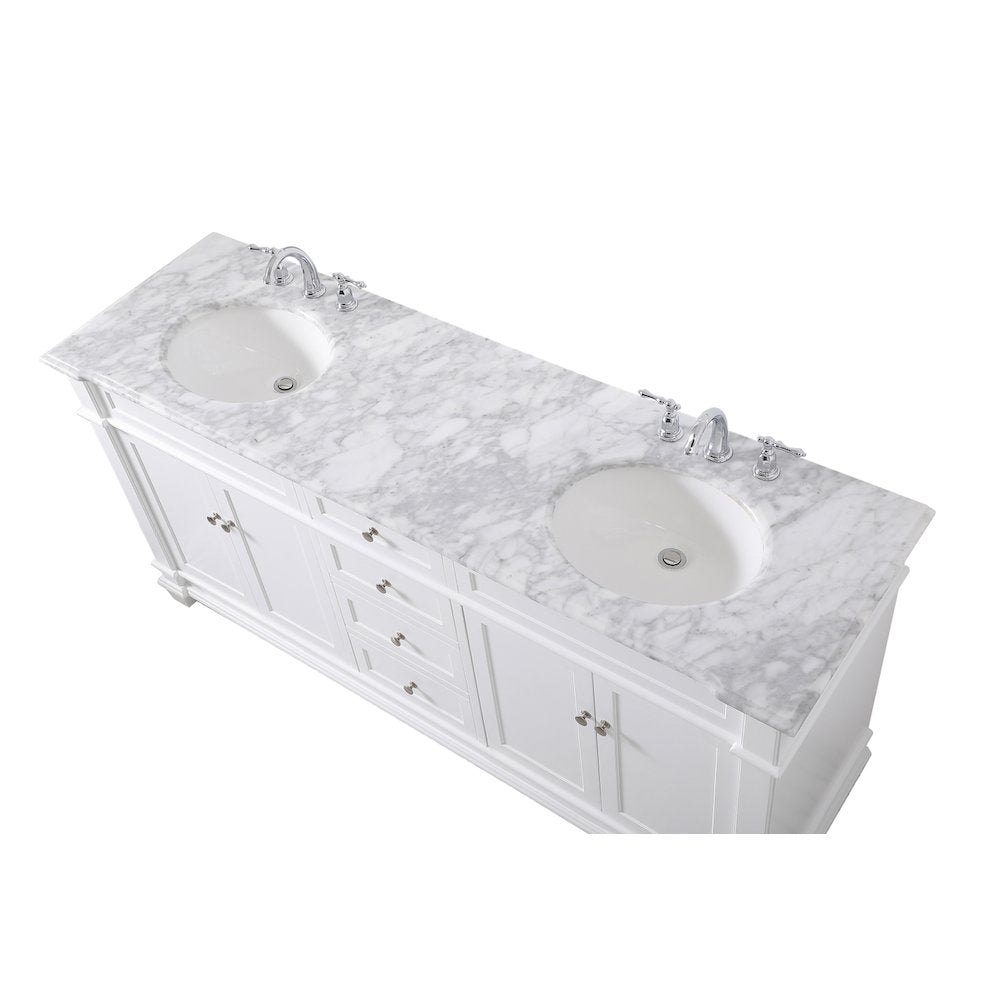 72 inch Double Bathroom Vanity set in White