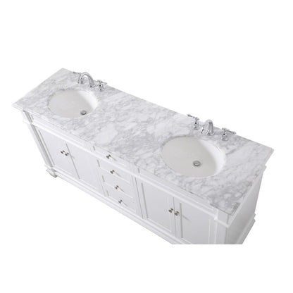 72 inch Double Bathroom Vanity set in White