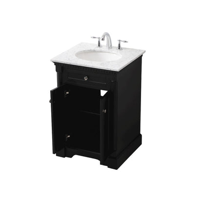 24 inch Single bathroom vanity set in black