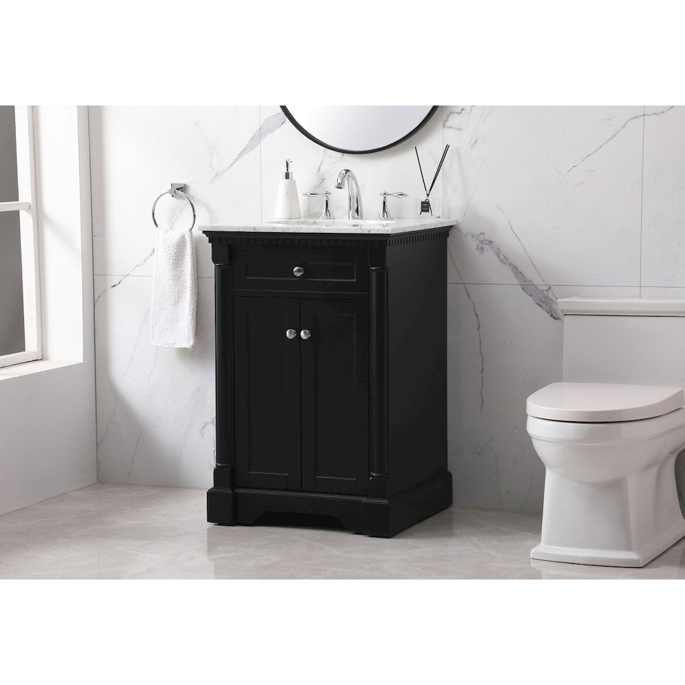 24 inch Single bathroom vanity set in black
