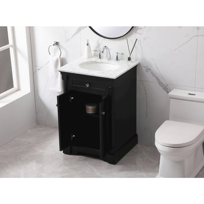 24 inch Single bathroom vanity set in black