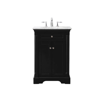 24 inch Single bathroom vanity set in black