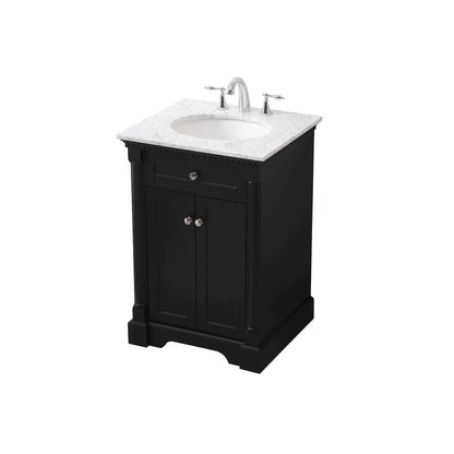24 inch Single bathroom vanity set in black