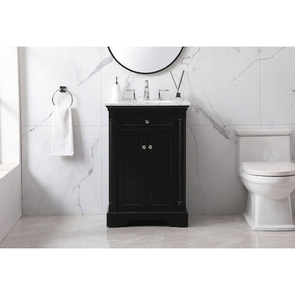 24 inch Single bathroom vanity set in black