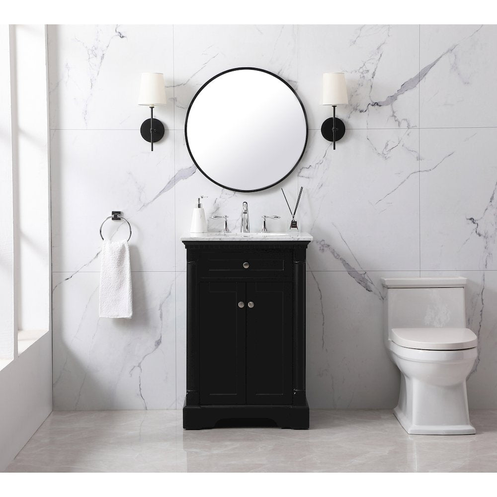24 inch Single bathroom vanity set in black