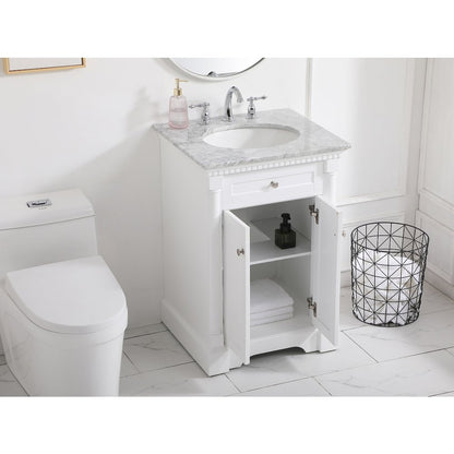 24 inch Single bathroom vanity in  White