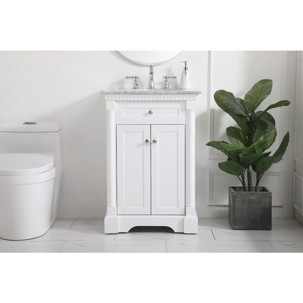 24 inch Single bathroom vanity in  White